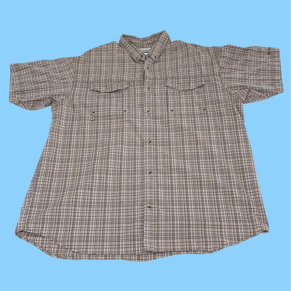 XXL Men's Fishing Outdoor Fishing Hiking Columbia Mesh Vent Short Sleeve Shirt - Picture 1 of 14